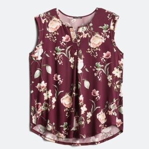 Papermoon Trucker Split Neck Knit Top - Burgandy